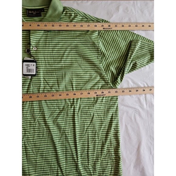 Bobby Jones Polo Mens M Lot of 2 Yellow Green Stripes Cotton Golf Athleisure - Picture 4 of 16